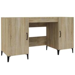 Bureau table poste de travail meuble d'ordinateur informatique &eacute;tude ch&ecirc;ne sonoma 140 x 50 x 75 cm