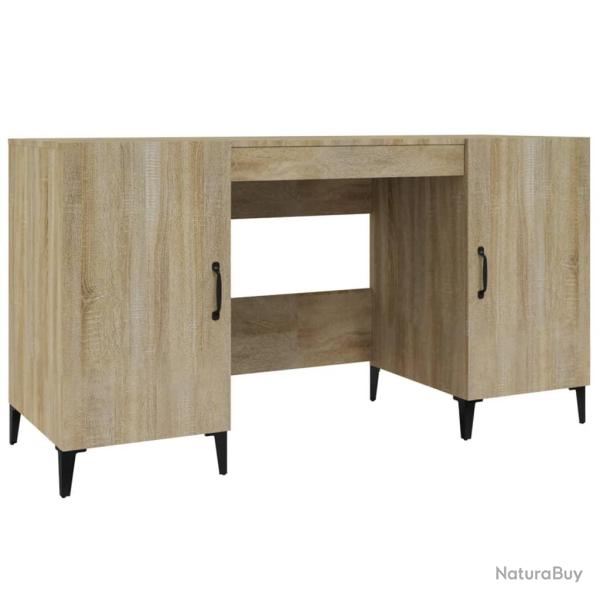 Bureau table poste de travail meuble d'ordinateur informatique �tude ch�ne sonoma 140 x 50 x 75 cm