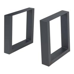 Lot de 2 pieds de table meuble moderne design original DIY acier 40 x 43 cm noir 03_0009675