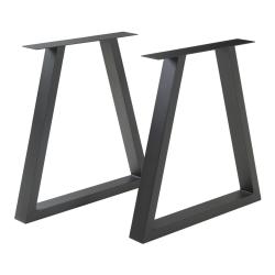Lot de 2 pieds de table meuble moderne design original acier 72 x 70 cm noir 03_0009674