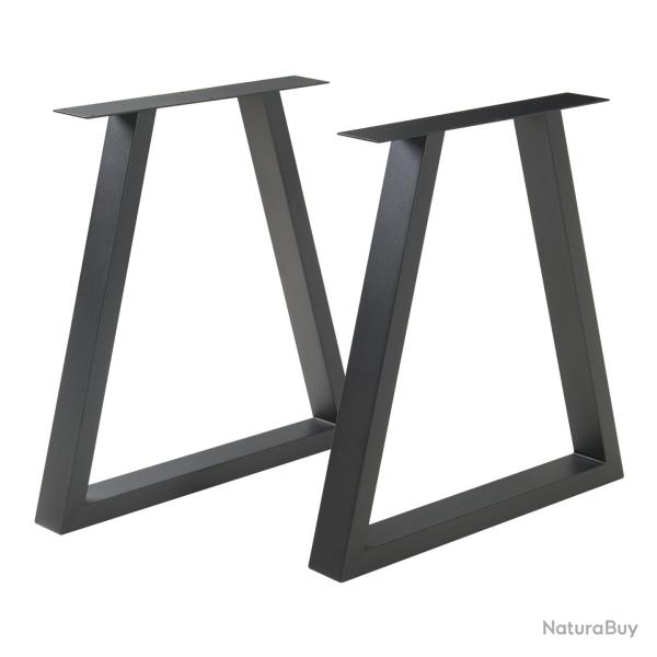 Lot de 2 pieds de table meuble moderne design original acier 72 x 70 cm noir 03_0009674