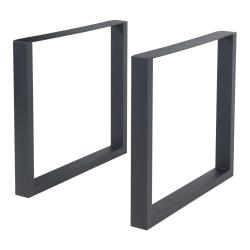 Lot de 2 pieds de table meuble moderne design original DIY acier 72 x 80 cm noir 03_0009683
