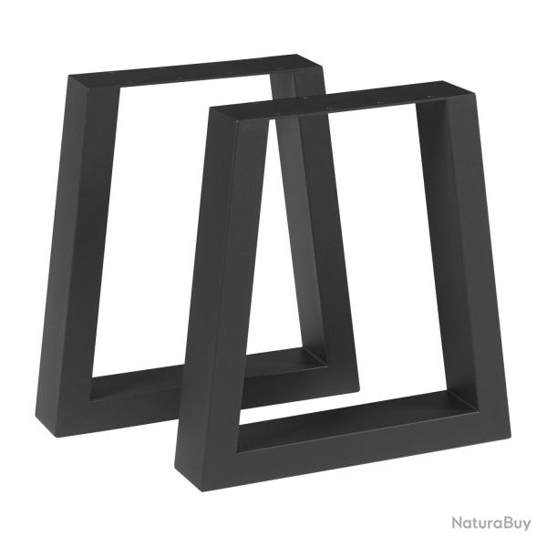 Lot de 2 pieds de table meuble moderne design original DIY Marstal acier 42 x 40 cm noir 03_0009688