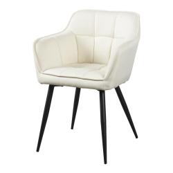 Lot de 4 chaises de salle &agrave; manger moderne design robuste 81 x 57 x 53 cm beige noir 03_0009801