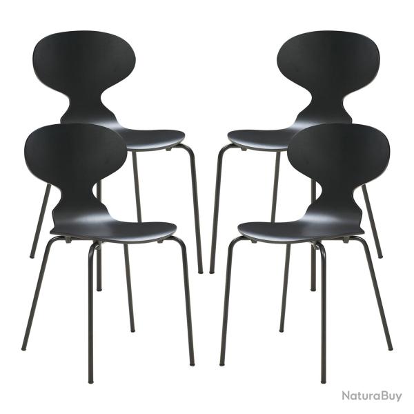 Lot de 4 chaises de salle � manger moderne design robuste noir 03_0009837