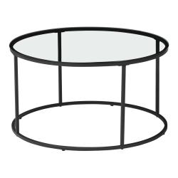 Table basse console d'appoint verre tremp&eacute; clair 45 x 80 cm noir 03_0010805