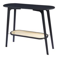 Table console bambou 100 x 35 x 80 cm noir effet rotin 03_0010885