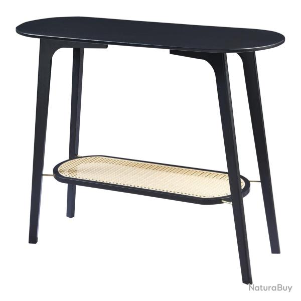 Table console bambou 100 x 35 x 80 cm noir effet rotin 03_0010885