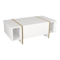 Table basse console d'appoint blanc or 104 x 60 x 38 cm 03_0010863