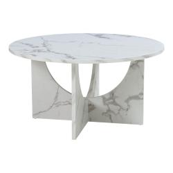 Table basse console d'appoint 80 x 42 cm effet marbre blanc 03_0010845