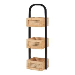 &Eacute;tag&egrave;re design intemporel salon chambre meuble de rangement de salle de bain 73x23x18,5cm noir natu