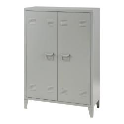 Casier de bureau m&eacute;tallique &agrave; 2 portes 110 x 75 x 33 cm gris fonc&eacute; 03_0009180