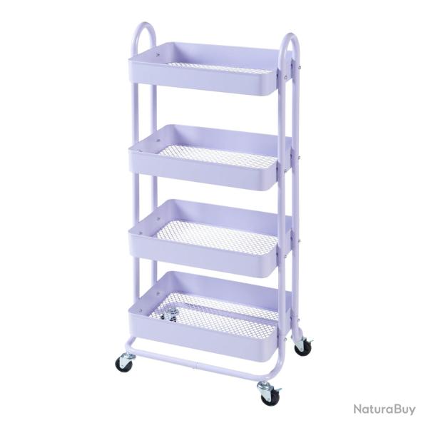 Chariot de service desserte cuisine salon meuble de rangement � 4 paniers acier 104 x 46 x 35 cm vi