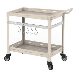 Chariot de service desserte cuisine salon meuble de rangement d'ext&eacute;rieur 72 x 77 x 38 cm acier bei