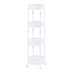 Chariot de service desserte cuisine salon meuble de rangement avec 4 &eacute;tag&egrave;res acier 123 x 38 cm bla