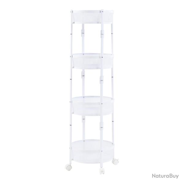Chariot de service desserte cuisine salon meuble de rangement avec 4 �tag�res acier 123 x 38 cm bla