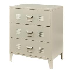 Commode meuble de rangement pratique entr&eacute;e salon chambre m&eacute;tallique avec 3 tiroirs acier 72 x 60 x