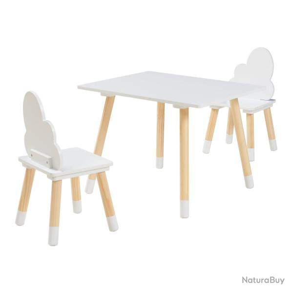 Ensemble de table et 2 chaises pour enfants blanc 03_0009449