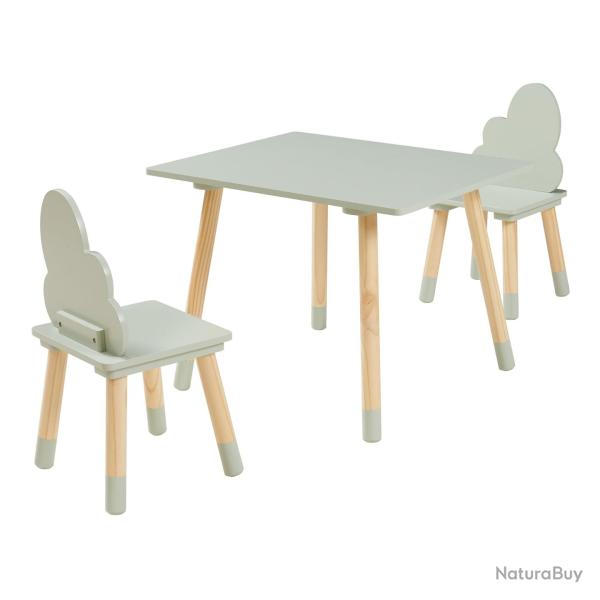 Ensemble de table et 2 chaises pour enfants Hovle vert menthe 03_0009450