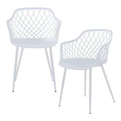 Lot de 2 chaises de salle &agrave; manger salon design moderne cuisine 82 x 56 x 52 cm blanc 03_0009623
