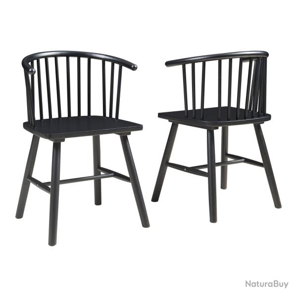 Lot de 2 chaises de salle � manger salon design moderne cuisine noir 03_0009634