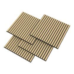 Lot de 12 panneaux acoustiques &agrave; lamelles droites 4,32 m&sup2; effet ch&ecirc;ne 03_0009567