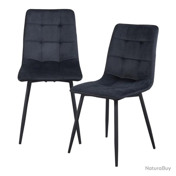 Lot de 2 chaises de salle � manger salon design moderne cuisine avec pieds arrondis 89 x 44 x 45 cm