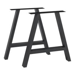 Lot de 2 pieds de table meuble moderne design original DIY acier 40 x 40 cm noir 03_0009661
