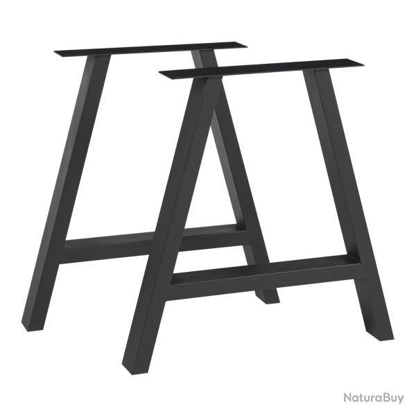 Lot de 2 pieds de table meuble moderne design original DIY acier 40 x 40 cm noir 03_0009661