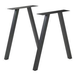 Lot de 2 pieds de table meuble moderne design original DIY acier 72 x 70 cm noir 03_0009669