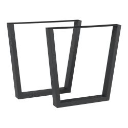 Lot de 2 pieds de table meuble moderne design original DIY acier 72 x 75 cm noir 03_0009672