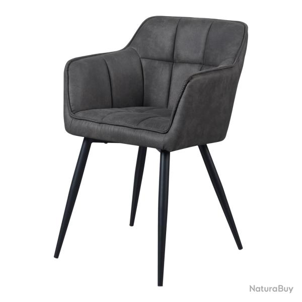 Lot de 2 chaises de salle � manger salon design moderne cuisine 81 x 57 x 53 cm gris fonc� noir 03_