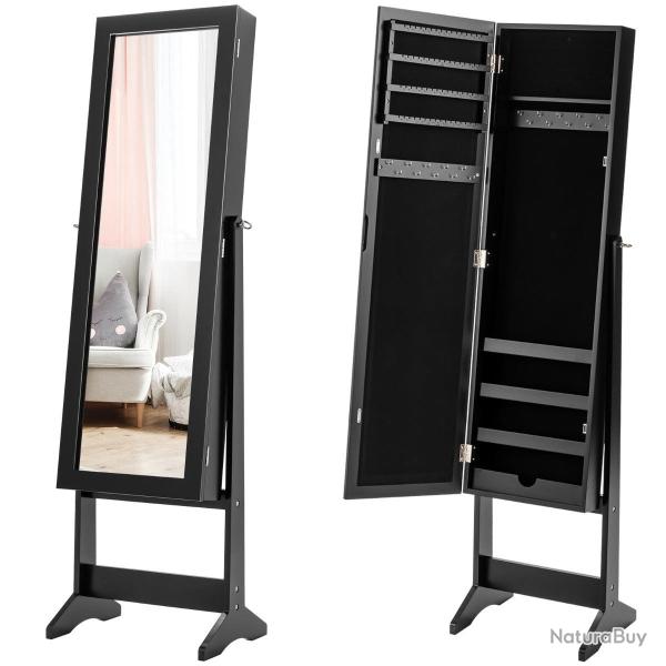 Armoire � bijoux 2-en-1 avec miroir en pied 35 x 30 x 144 cm espace de rangement organis� style mod