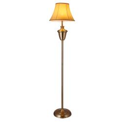 Lampadaire lampe &agrave; pied lampe torch&egrave;re cuivre poli beige hauteur : env. 157 cm diam&egrave;tre de l'abat-j