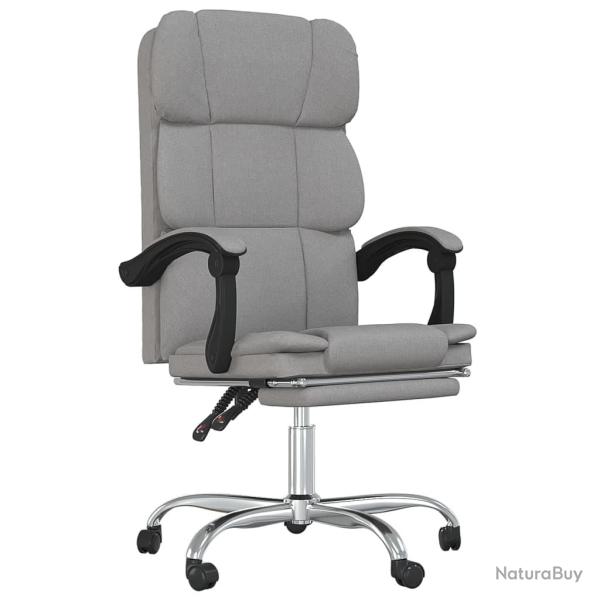 Chaise fauteuil si�ge pivotante de inclinable de bureau informatique �tude clair tissu gris 02_0024
