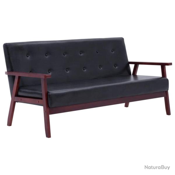 Ensemble de canap�s 3 pi�ces noir similicuir 02_0020231
