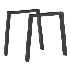 Lot de 2 pieds de table meuble moderne design original 72 x 70 cm acier noir 03_0009670