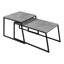 Lot de 2 tables basses gigognes 83 x 50 x 38 cm panneau de particules 15 mm gris 03_0009701