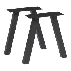 Lot de 2 pieds de table meuble moderne design original 42 x 40 cm acier noir 03_0009685