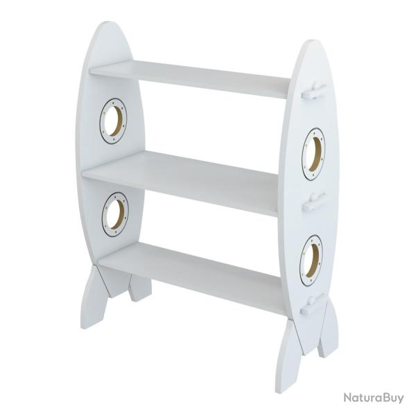 Biblioth�que pour enfant forme fus�e 70 x 55 x 55 cm blanc 03_0009008