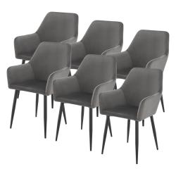 Lot de 6 chaises de salle &agrave; manger 86 x 57 x 56 cm gris fonc&eacute; 03_0009901