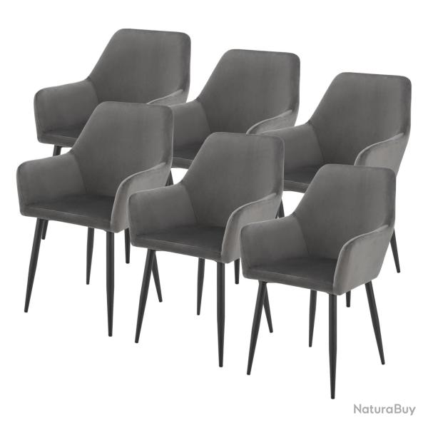 Lot de 6 chaises de salle � manger 86 x 57 x 56 cm gris fonc� 03_0009901