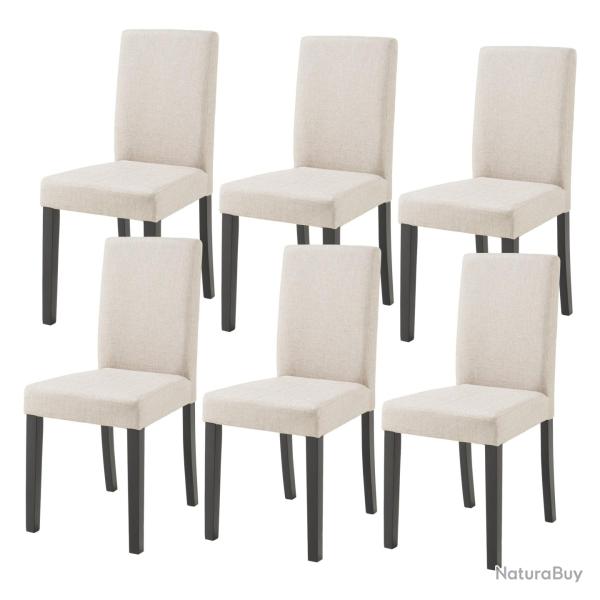 Lot de 6 chaises de salle � manger beige 03_0009897