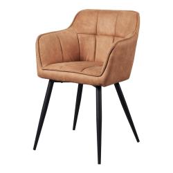 Chaise de salle &agrave; manger velours 81 x 57 x 53 cm marron 03_0009202