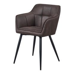 Chaise de salle &agrave; manger velours 81 x 57 x 53 cm marron fonc&eacute; 03_0009203