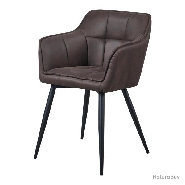 Chaise de salle � manger velours 81 x 57 x 53 cm marron fonc� 03_0009203