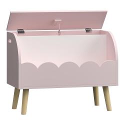 Coffre &agrave; jouets 60 x 30 x 44 cm rose blanc 03_0009286