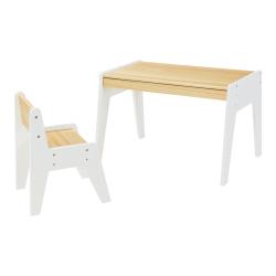 Bureau et chaise pour enfants naturel blanc 03_0009408