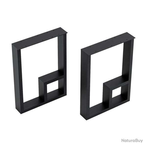 Set de 2 pieds de table acier 42 x 30 x 7 cm noir 03_0010590