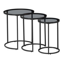 Set de 3 tables d'appoint rondes gigognes verre fum&eacute; 03_0010632